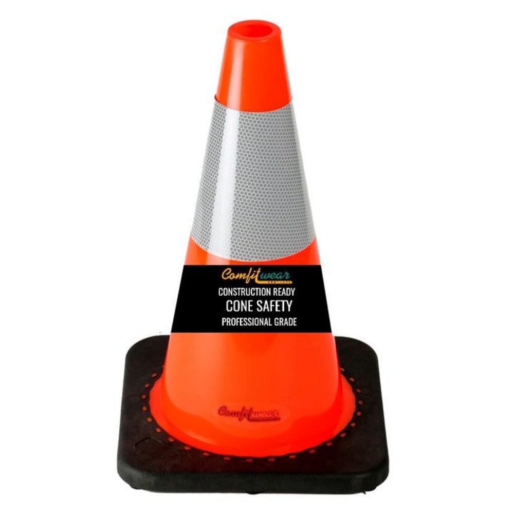 18" Orange Traffic Cones 6" 3M Reflective Collars Construction Safety